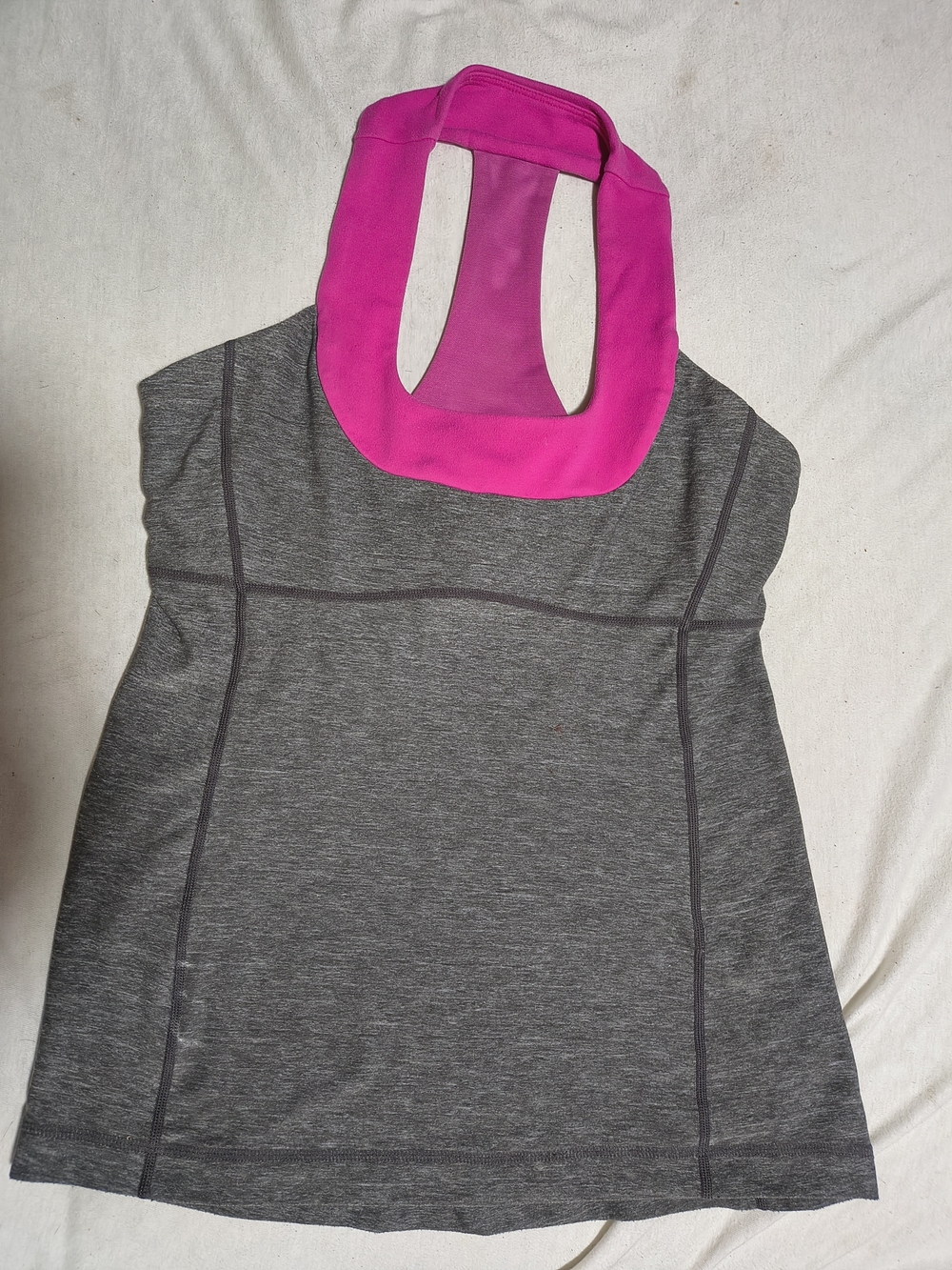 lululemon athletica Gray Tank with Bright Pink Neckline